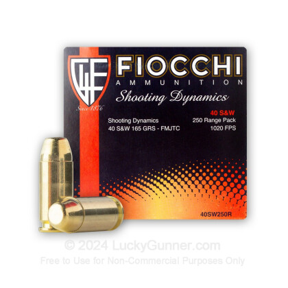 Large image of Bulk 40 S&W Ammo For Sale - 165 Grain FMJ Ammunition in Stock by Fiocchi - 1000 Rounds