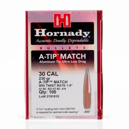 Large image of Hornady 30 Cal A-TIP Match For Sale - 308 Win 230 Grain A-TIP Match