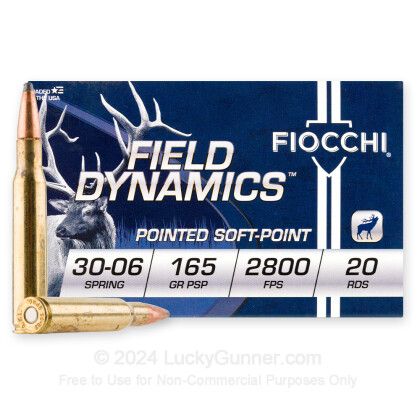 Large image of Premium 30-06 Ammo For Sale - 165 Grain PSP Ammunition in Stock by Fiocchi - 20 Rounds