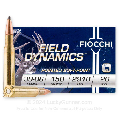 Large image of Cheap 30-06 Ammo For Sale - 150 Grain PSP Ammunition in Stock by Fiocchi - 20 Rounds