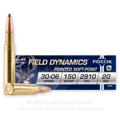 Large image of Cheap 30-06 Ammo For Sale - 150 Grain PSP Ammunition in Stock by Fiocchi - 20 Rounds