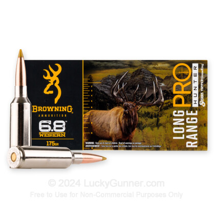 Large image of Premium 6.8 Western Ammo For Sale - 175 Grain TGK Ammunition in Stock by Browning Long Range Pro Hunter - 20 Rounds