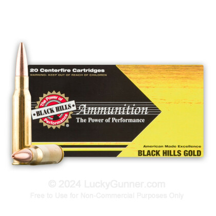 Large image of Premium 308 Ammo For Sale - 168 Grain Barnes TSX HP Ammunition in Stock by Black Hills Gold - 20 Rounds