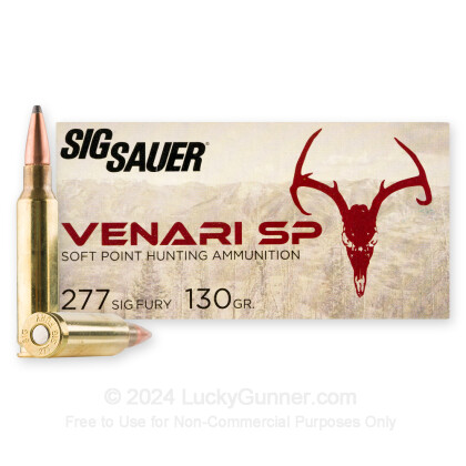 Large image of Premium 277 Fury Ammo For Sale - 130 Grain SP Ammunition in Stock by Sig Sauer Venari - 20 Rounds