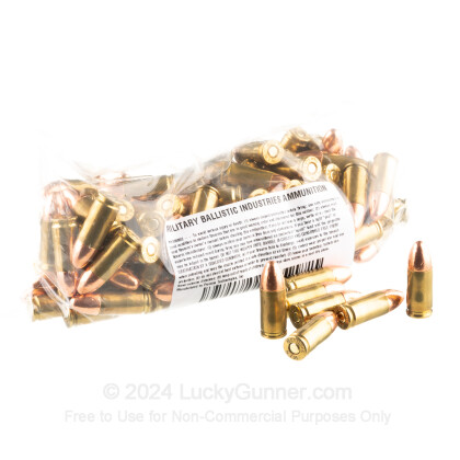 Bulk 9mm Ammo In Stock - 124 gr FMJ - 9 mm Luger Ammunition by Military  Ballistics Industries For Sale - 1000 Rounds