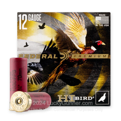 Premium 12 Gauge Ammo For Sale - 2-3/4” 1-1/4oz. #6 Shot Ammunition in  Stock by Federal Hi-Bird - 25 Rounds