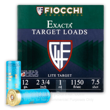 Large image of Cheap 12 Gauge Ammo For Sale - 2-3/4” 1oz. #7.5 Shot Ammunition in Stock by Fiocchi - 25 Rounds