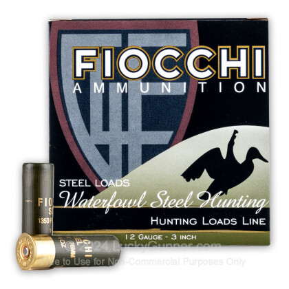 Large image of Premium 12 Gauge Ammo For Sale - 3" 1-1/4oz. T Steel Shot Ammunition in Stock by Fiocchi Golden Waterfowl - 25 Rounds