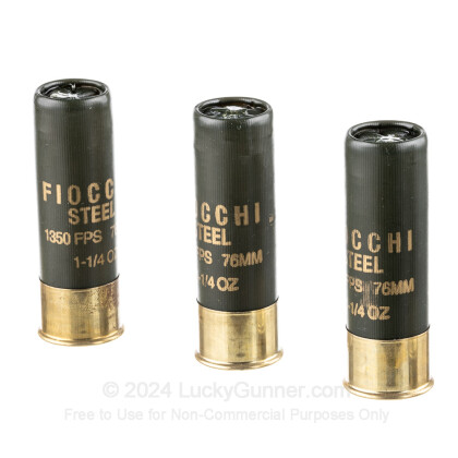 Large image of Premium 12 Gauge Ammo For Sale - 3" 1-1/4oz. T Steel Shot Ammunition in Stock by Fiocchi Golden Waterfowl - 25 Rounds