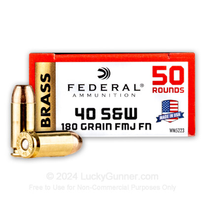 Federal Champion Brass 40 S&W 180 gr. FMJ WM5233 50 rnd/box [WM5233-50] -  $26.99 : Ammo Supply Warehouse