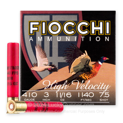 Large image of Cheap 410 Bore Ammo For Sale - 3” 11/16oz. #7.5 Shot Ammunition in Stock by Fiocchi - 25 Rounds