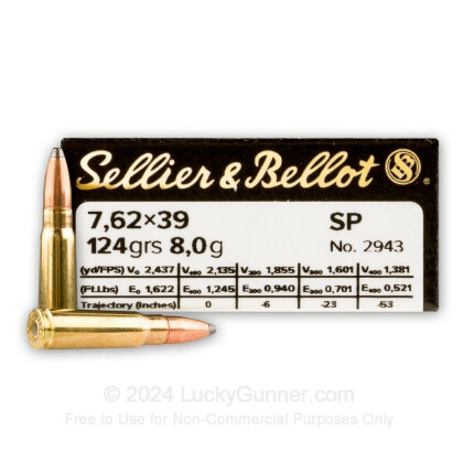 Image 1 of Sellier & Bellot 7.62X39 Ammo