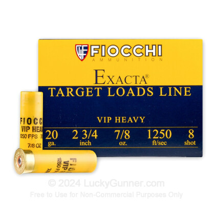 Large image of Bulk 20 ga Shot Shells For Sale - 2-3/4" 7/8 oz  #8 Shot by by Fiocchi - 250 Rounds