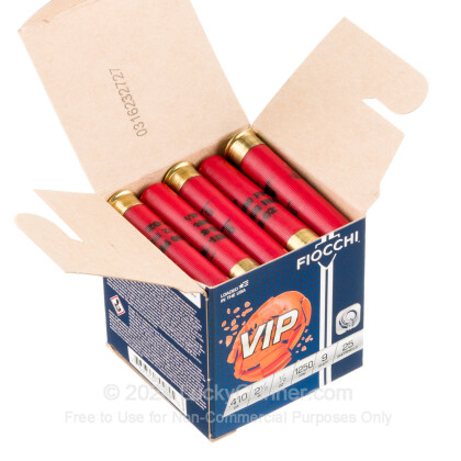 Large image of Cheap 410 Bore Ammo For Sale - 2-1/2" 1/2oz. #9 Shot Ammunition in Stock by Fiocchi - 25 Rounds