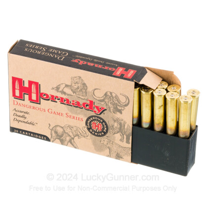Large image of Premium 450-400 Nitro Express 3″ Ammo For Sale - 400 Grain DGX Bonded Ammunition in Stock by Hornady Dangerous Game Series - 20 Rounds