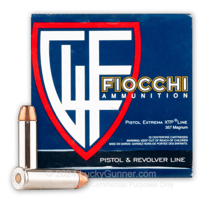 Large image of Cheap Defense 357 Mag Ammo For Sale - 158 gr JHP XTP Fiocchi Ammunition - 25 Rounds