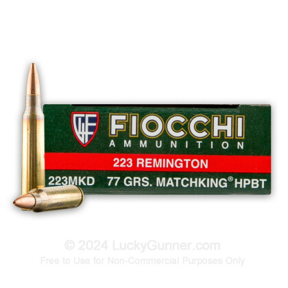 Large image of Bulk 223 Rem Ammo For Sale - 77 Grain MatchKing Hollow Point Ammunition in Stock by Fiocchi Extrema - 200 Rounds