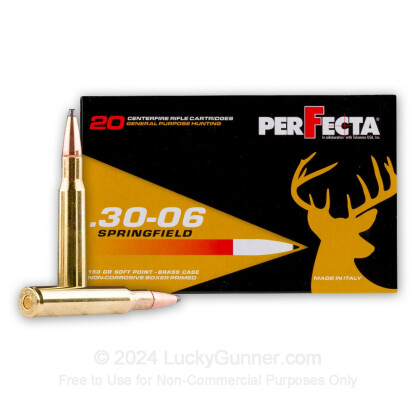 Large image of Cheap 30-06 Ammo For Sale - 150 Grain SP Ammunition in Stock by Fiocchi Perfecta - 20 Rounds
