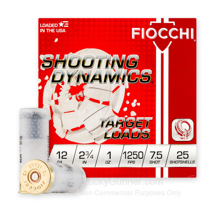 Large image of Cheap 12 Gauge Ammo For Sale - 2-3/4” 1oz. #7.5 Shot Ammunition in Stock by Fiocchi - 25 Rounds