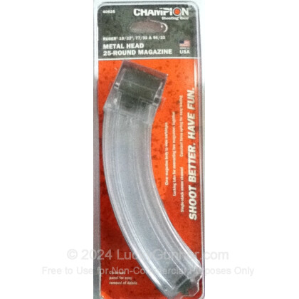 Large image of Champion 10/22 Steel Lips High Capacity Polymer Magazine For Sale - 25 Rounds