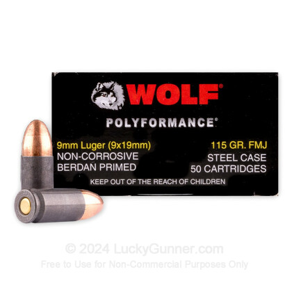 Image 2 of Wolf 9mm Luger (9x19) Ammo