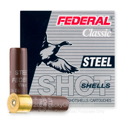 Large image of Bulk 10 Gauge Ammo For Sale - 3-1/2” 1-5/8oz. #2 Steel Shot Ammunition in Stock by Federal Classic Steel - 250 Rounds
