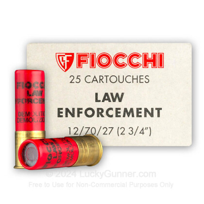Large image of Premium 12 Gauge 2-3/4" Ammo For Sale - 4.8 Gram Frangible Slug Ammunition in Stock by Fiocchi Special Purpose Breaching - 25 Rounds