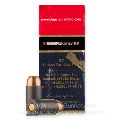 Large image of Cheap 9x18 Makarov Ammo For Sale - 94 Grain HP Ammunition in Stock by Barnaul - 50 Rounds