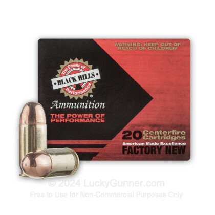 Large image of Cheap 380 Auto Ammo For Sale - 100 Grain FMJ Ammunition in Stock by Black Hills - 20 Rounds