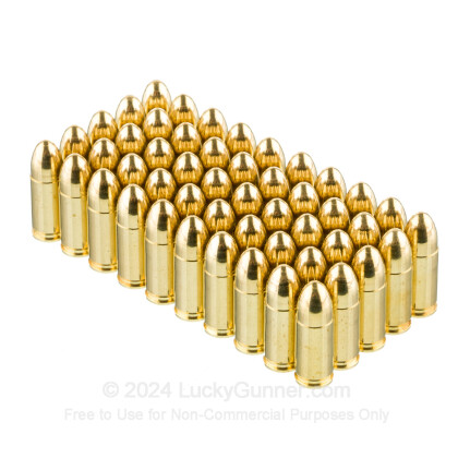 Large image of 9mm Luger Ammo For Sale - 124 gr FMJ - Reloadable Fiocchi Ammunition Online