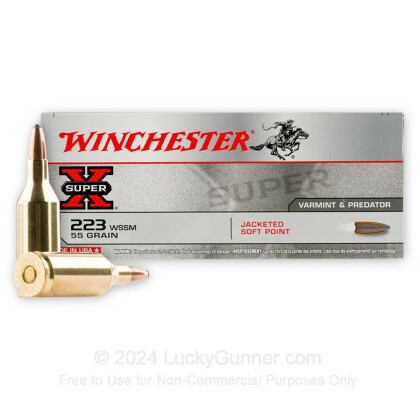 Large image of Cheap 223 WSSM Ammo For Sale - 55 Grain Power-Point SP Ammunition in Stock by Winchester Super-X - 20 Rounds