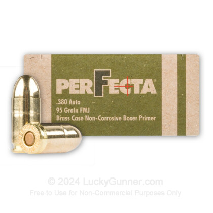 Large image of Bulk 380 Auto Ammo For Sale - 95 Grain FMJ Ammunition in Stock by Fiocchi Perfecta - 1000 Rounds