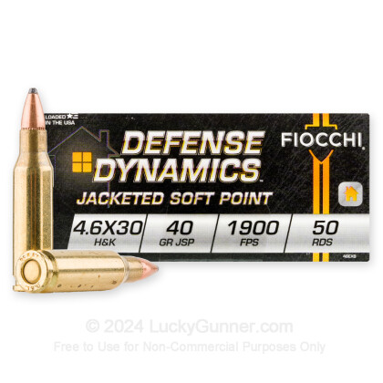 Large image of Cheap HK 4.6x30 Ammo For Sale - 40 Grain JSP Ammunition in Stock by Fiocchi - 50 Rounds