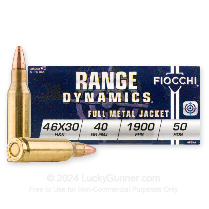 Large image of Cheap HK 4.6x30 Ammo For Sale - 40 Grain FMJ Ammunition in Stock by Fiocchi - 50 Rounds