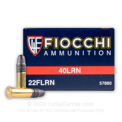 Large image of Cheap 22 LR Ammo For Sale - 40 gr LRN - Fiocchi Ammo In Stock - 50 Rounds