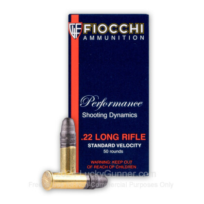 Large image of Cheap 22 LR Ammo For Sale - 40 gr LRN - Fiocchi Ammo In Stock - 50 Rounds