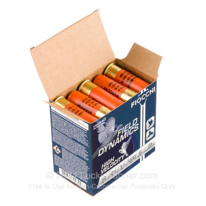 Large image of Bulk 12 Gauge Ammo For Sale - 2-3/4" 1-1/4 oz. #8 Shot Ammunition in Stock by Fiocchi Optima Specific HV - 250 Rounds