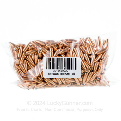 Large image of Bulk 223 Rem Bullets For Sale - 55 Grain FMJ Bullets in Stock by IMI - 500 Bullets
