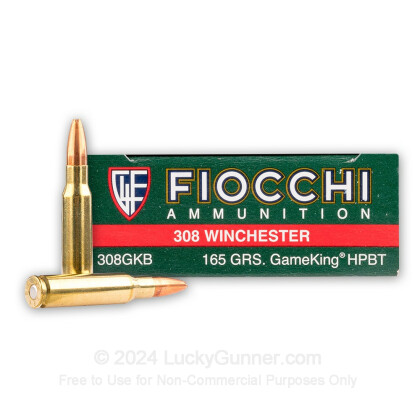 Large image of Bulk 308 Winchester - 165 Grain Sierra GameKing HPBT - Fiocchi Hunting Ammo - 200 Rounds