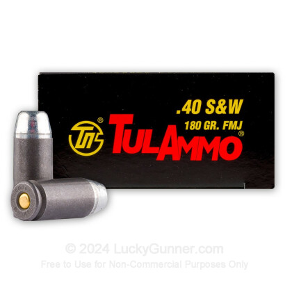 Large image of 40 S&W Ammo For Sale - 180 gr FMJ - 40 S&W Ammunition In Stock by Tula Cartridge Works - 50 Rounds