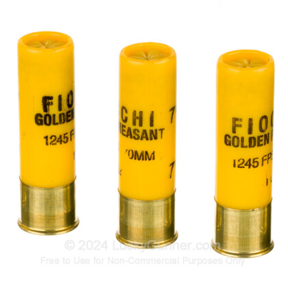 Large image of Premium 20 Gauge Ammo For Sale - 2-3/4” 1oz. #7.5 Shot Ammunition in Stock by Fiocchi Golden Pheasant - 25 Rounds
