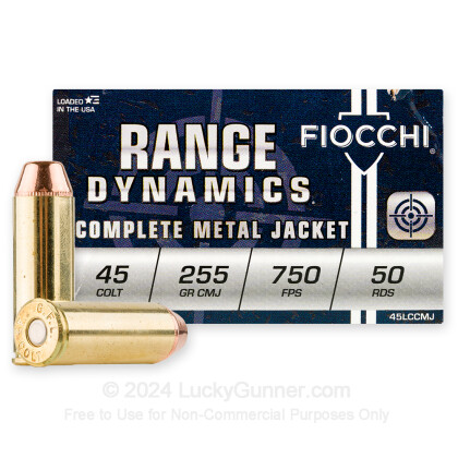 Large image of Bulk 45 Long Colt Ammo For Sale - 255 Grain CMJ Ammunition in Stock by Fiocchi - 500 Rounds