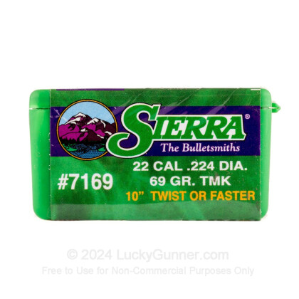 Large image of Bulk 223 Rem (.224) Bullets for Sale - 69 Grain Polymer Tip Bullets in Stock by Sierra - 500