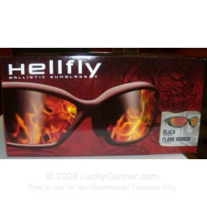 Large image of Revision Hellfly Ballistic Glasses -  Hellfly Ballistic Eyewear with Black Frame and Flame Mirror Lenses For Sale