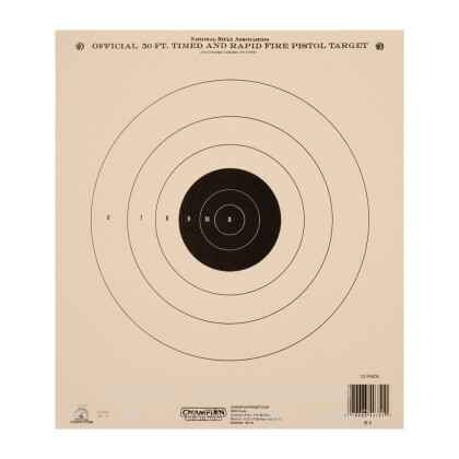 Large image of Champion Targets For Sale - 50 Foot NRA Timed and Rapid Fire Pistol Targets - 12 Pack