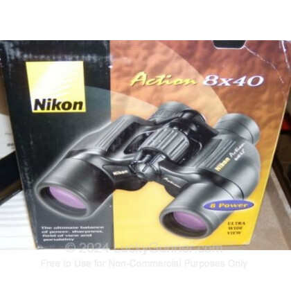 Large image of Binoculars For Sale - 8x40mm Poro Prism Black Nikon Action Binoculars in Stock