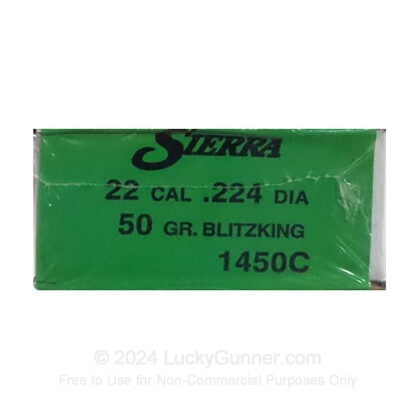 Large image of Bulk 223 Rem Bullets (.224") For Sale - 50 Grain Polymer Tip Bullets in Stock by Sierra BlitzKing - 1000