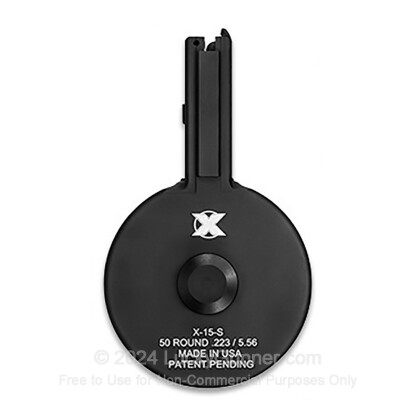 Large image of X-Products AR-15 50rd - 223 / 5.56 - Black - High Capacity Skeletonized Drum Magazine For Sale 