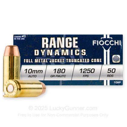 Large image of Cheap 10mm Auto Ammo For Sale - 180 Grain FMJTC Ammunition in Stock by Fiocchi - 50 Rounds