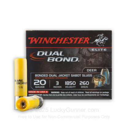 Large image of 20 Gauge Ammo - Winchester Dual Bond 3" 260gr Sabot Slug - 5 Rounds